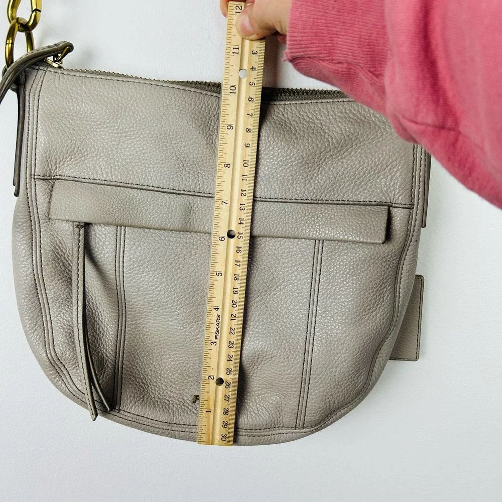 Fossil Gray Leather Crossbody Purse